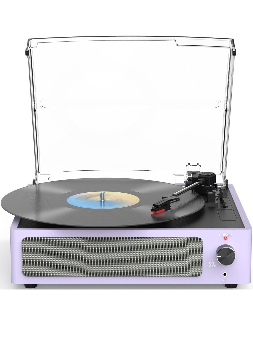 Bluetooth Vinyl Record Player 3 Speed Turntable Built-In Speakers Purple